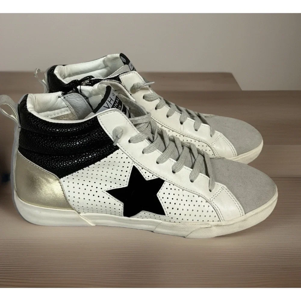 Vintage Havana Lester Women's Fashion Sneakers White Gold Grey Black Star Sz 11